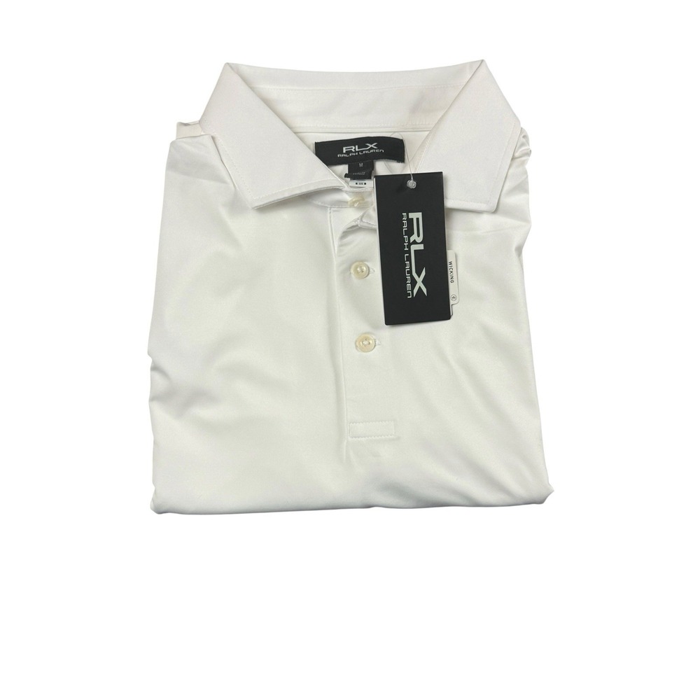 RLX RALPH LAUREN Golf Polo Mens M White Performance Wicking Stretch NEW Tags - Picture 12 of 13